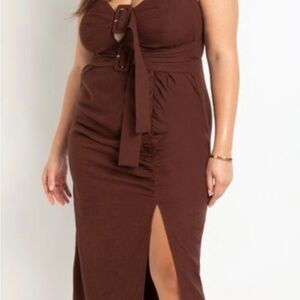 Elegant Brown Women's Dress